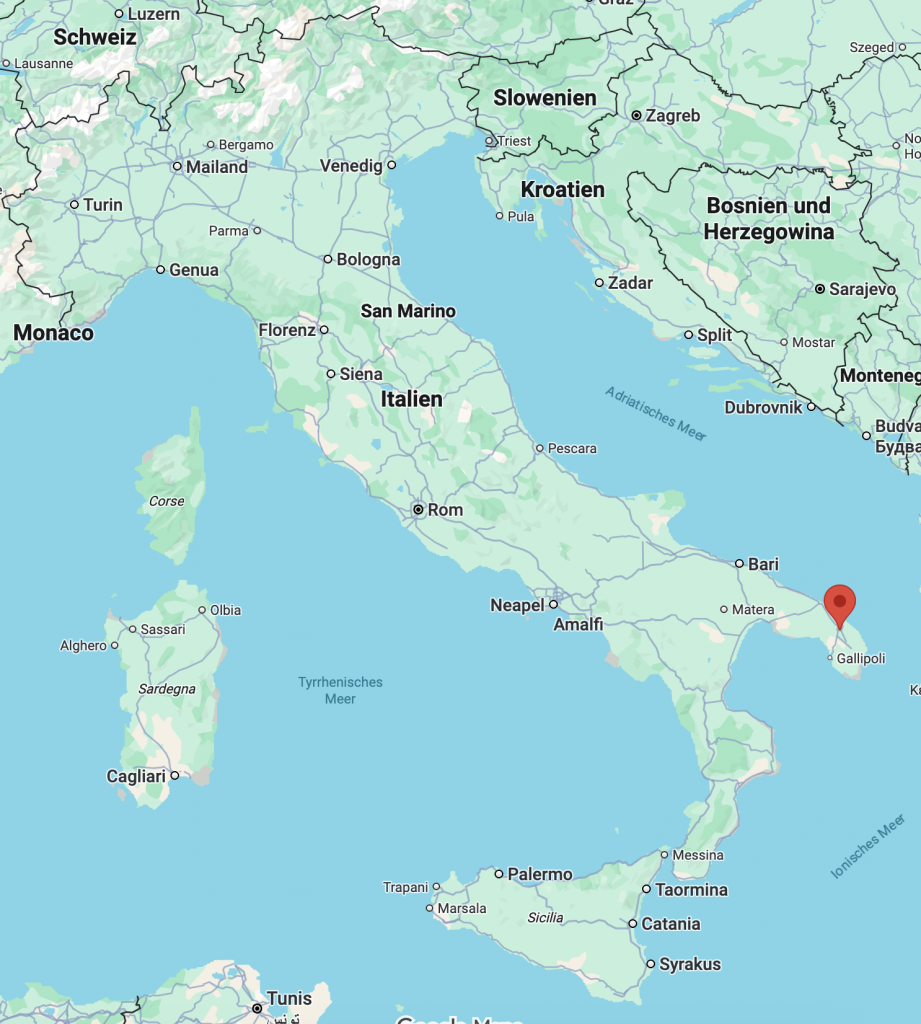 Lage von Lecce in Italien / Apulien